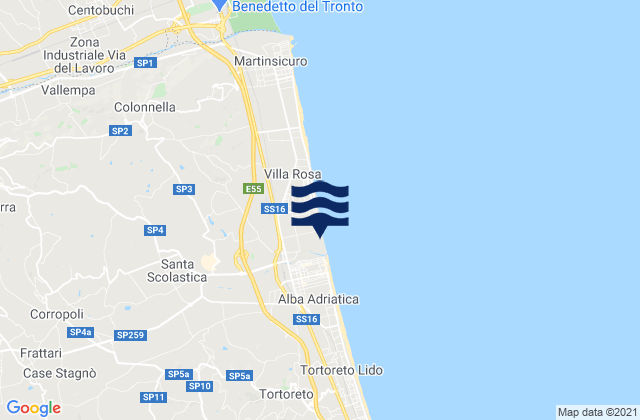 Mapa de mareas Nereto, Italy