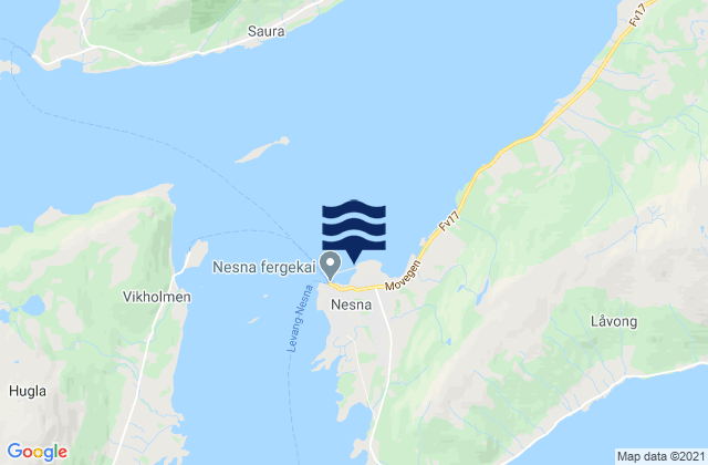 Mapa de mareas Nesna, Norway