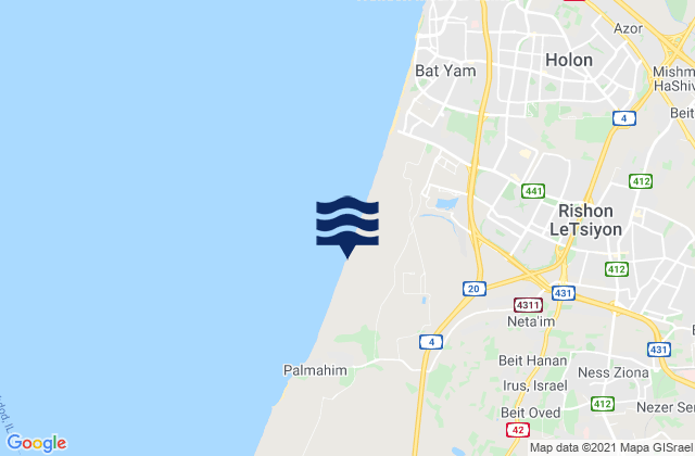 Mapa de mareas Ness Ziona, Israel