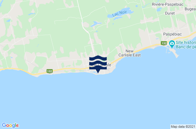 Mapa de mareas New Carlisle, Canada