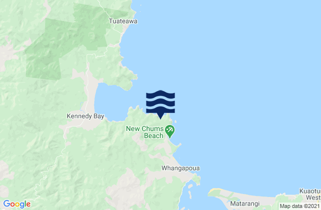 Mapa de mareas New Chums Beach, New Zealand