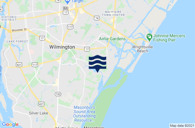 Mapa de mareas New Hanover County, United States