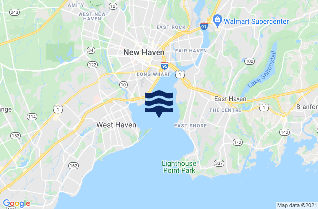 Mapa de mareas New Haven Harbor, United States