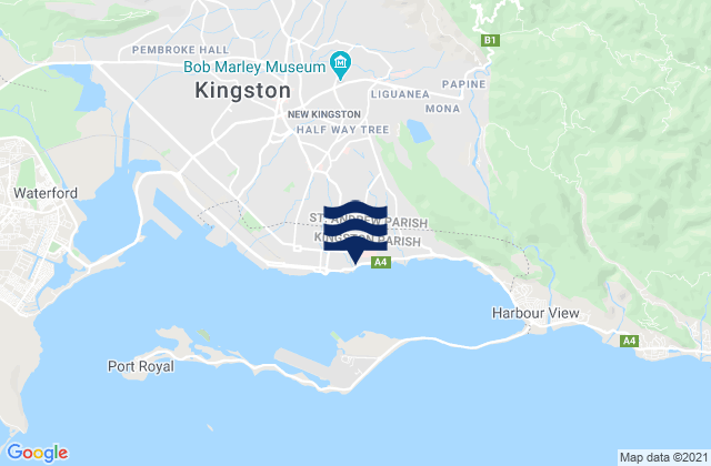 Mapa de mareas New Kingston, Jamaica