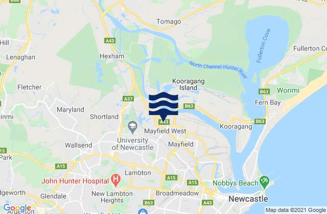 Mapa de mareas New Lambton Heights, Australia