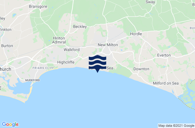 Mapa de mareas New Milton, United Kingdom