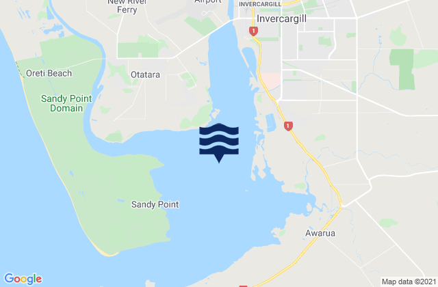 Mapa de mareas New River Estuary, New Zealand