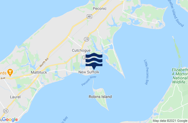 Mapa de mareas New Suffolk, United States