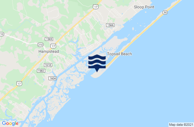 Mapa de mareas New Topsail Inlet, United States