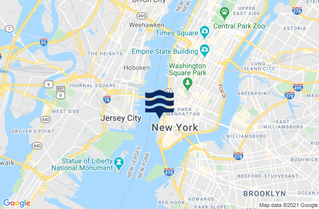Mapa de mareas New York, United States
