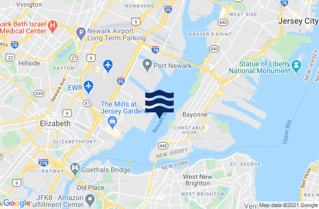 Mapa de mareas Newark Bay, United States