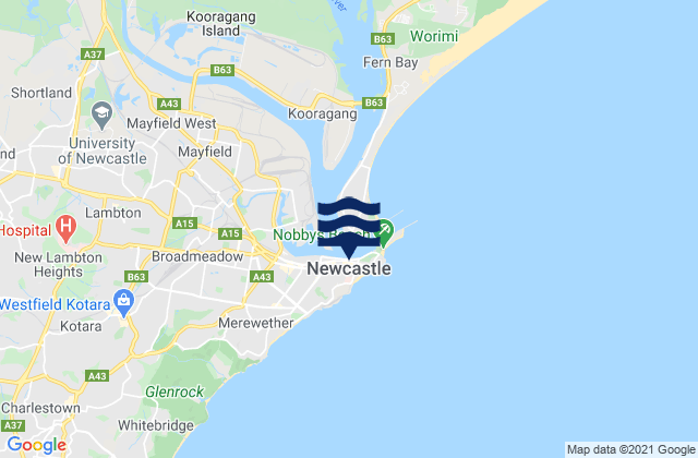 Mapa de mareas Newcastle -The Harbour, Australia