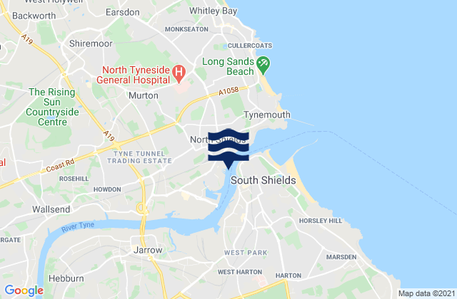 Mapa de mareas Newcastle upon Tyne, United Kingdom