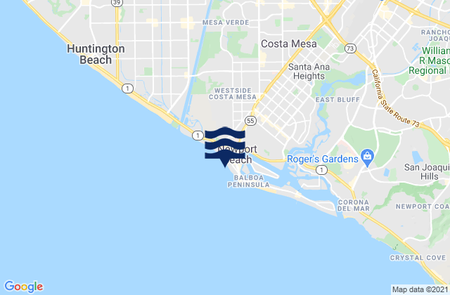 Mapa de mareas Newport Beach Municipal Beach, United States