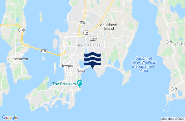 Mapa de mareas Newport County, United States