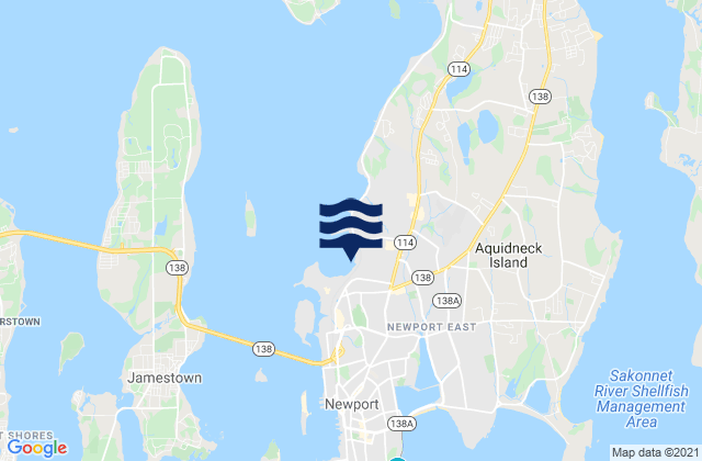 Mapa de mareas Newport East, United States