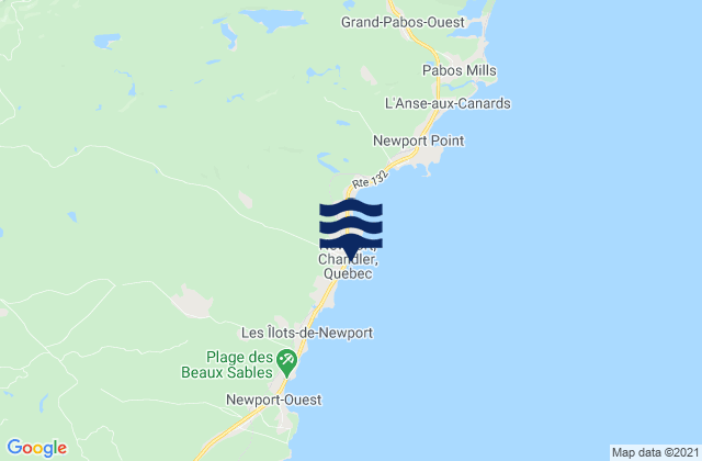 Mapa de mareas Newport, Canada