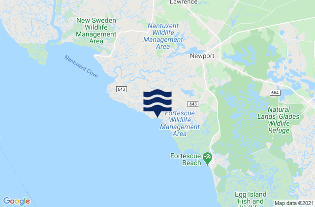 Mapa de mareas Newport Landing Nantuxent Creek, United States