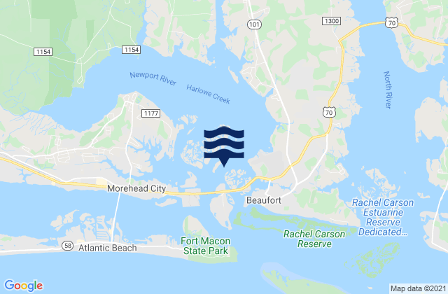 Mapa de mareas Newport Marshes SE of, United States