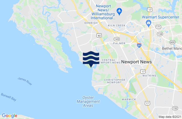 Mapa de mareas Newport River (Yacht Club), United States