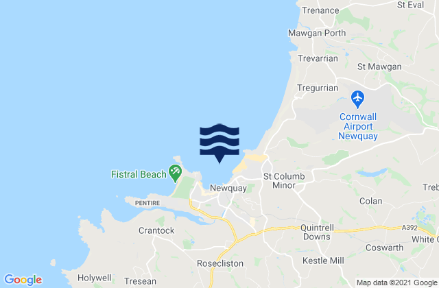 Mapa de mareas Newquay - Tolcarne Wedge, United Kingdom