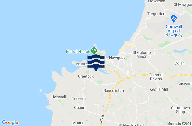 Mapa de mareas Newquay Town Beach, United Kingdom