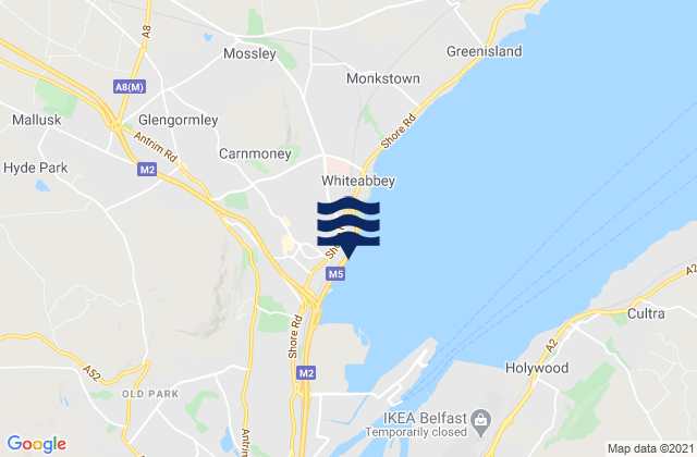 Mapa de mareas Newtownabbey, United Kingdom