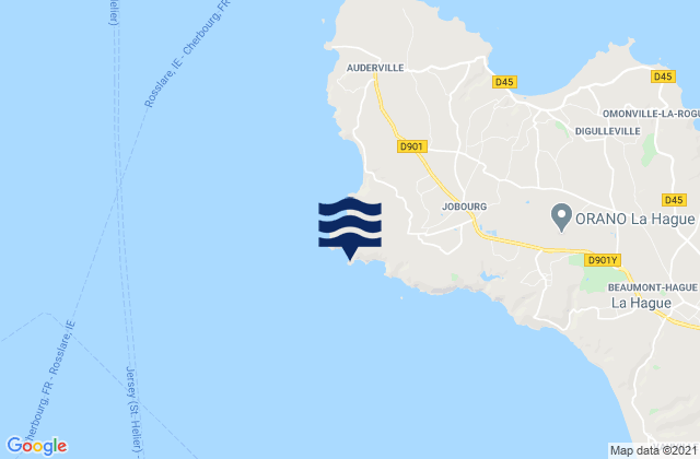Mapa de mareas Nez de Jobourg, France