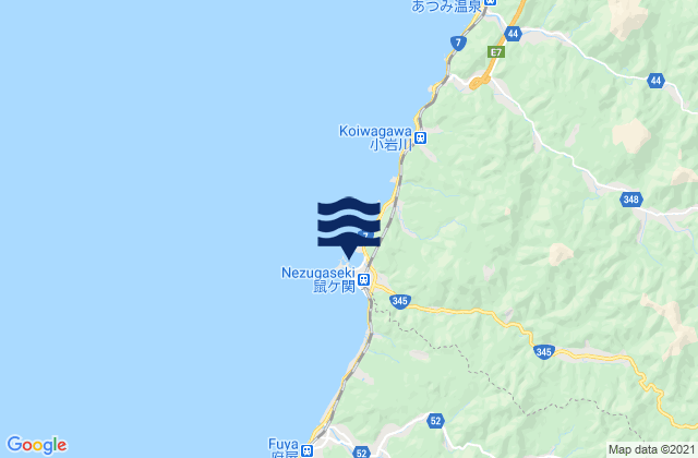 Mapa de mareas Nezugaseki, Japan