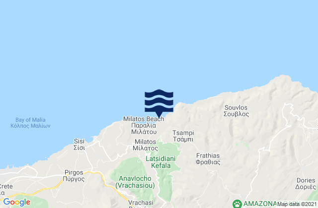 Mapa de mareas Neápoli, Greece