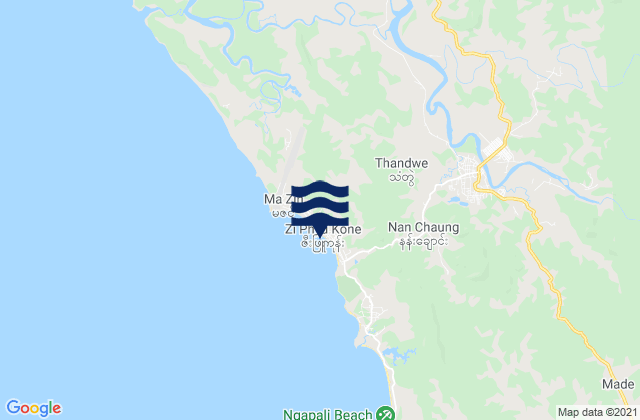 Mapa de mareas Ngapali Beach, Myanmar
