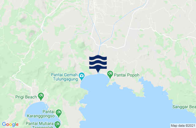 Mapa de mareas Ngunggahan, Indonesia