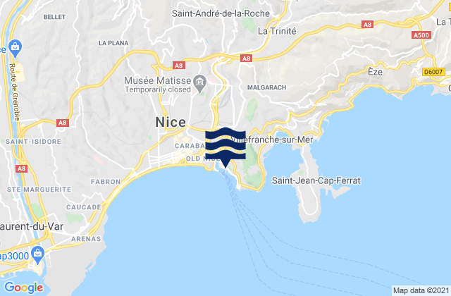 Mapa de mareas Nice Port, France