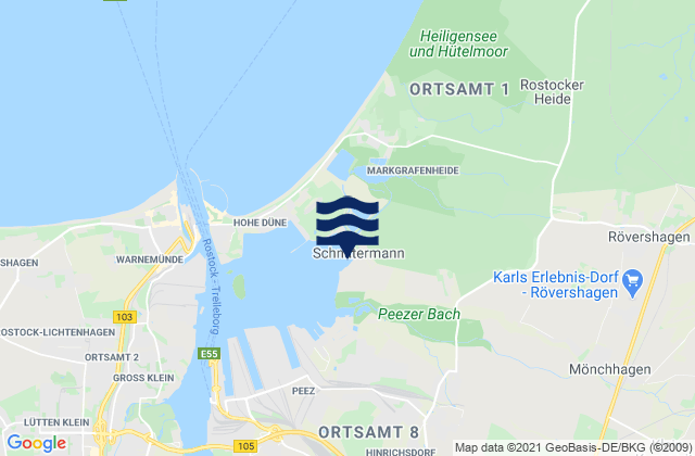 Mapa de mareas Nienhagen, Germany