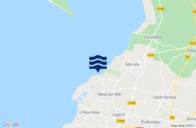 Mapa de mareas Nieul-sur-Mer, France