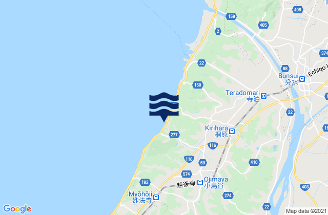 Mapa de mareas Niigata-ken, Japan