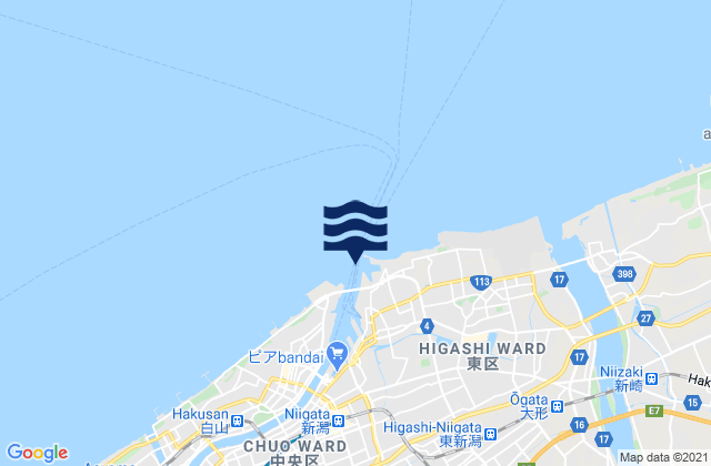 Mapa de mareas Niigata Ko, Japan