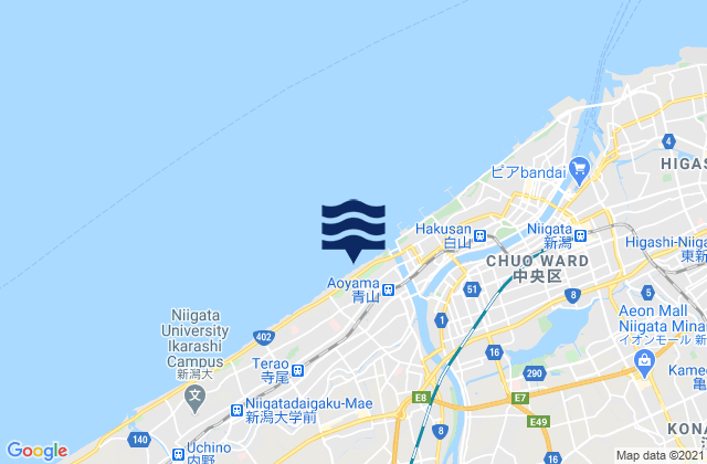 Mapa de mareas Niigata, Japan