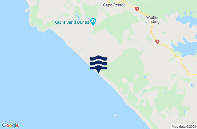 Mapa de mareas Ninety Mile Beach, New Zealand