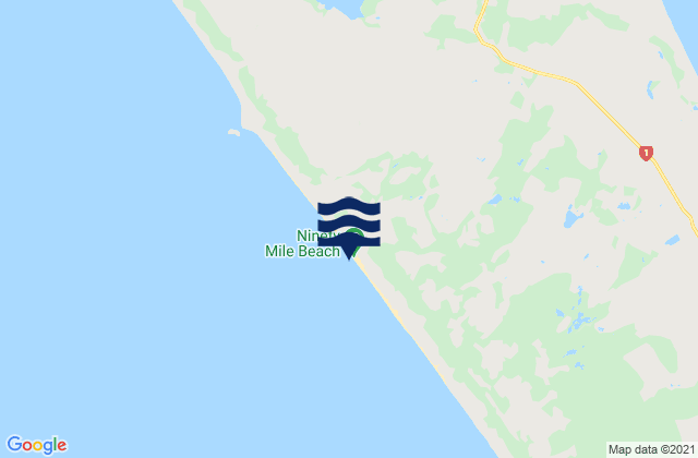 Mapa de mareas Ninety Mile Beach, New Zealand