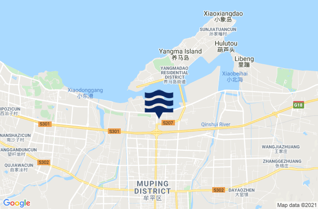 Mapa de mareas Ninghai, China