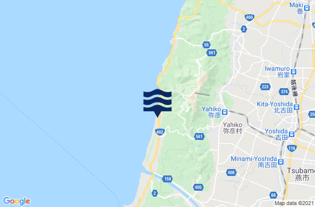 Mapa de mareas Nishikanbara-gun, Japan