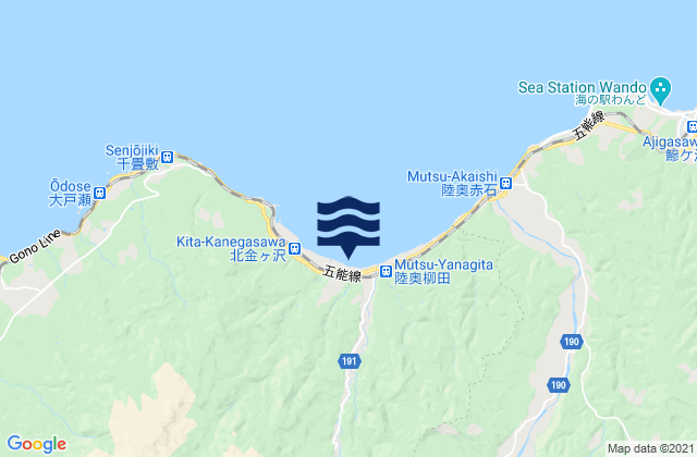 Mapa de mareas Nishitsugaru-gun, Japan