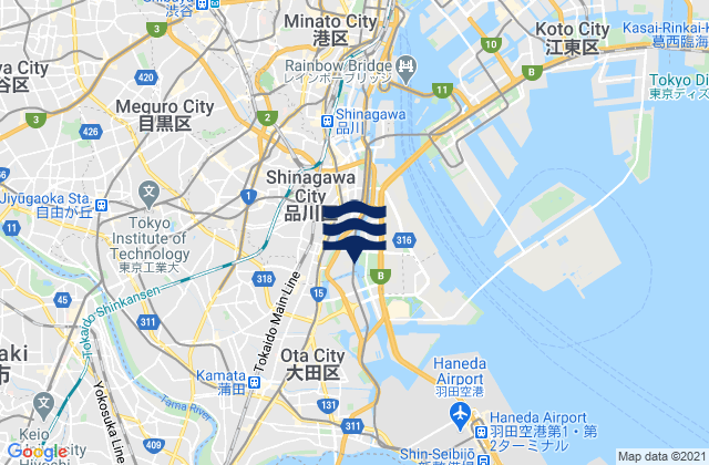 Mapa de mareas Nisi (Io Sima), Japan