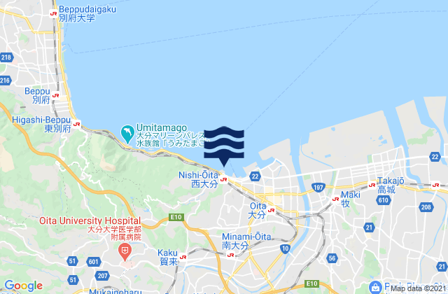 Mapa de mareas Nisi-Oita, Japan