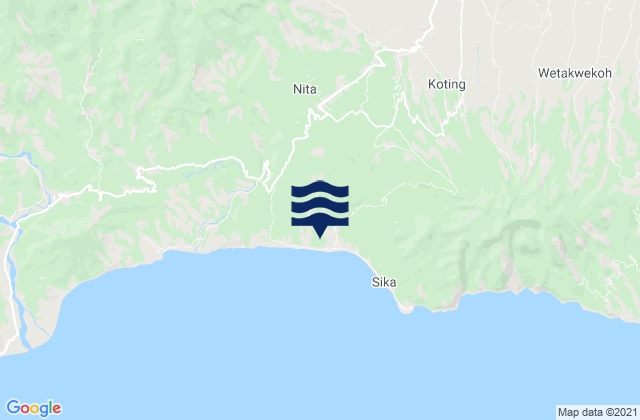 Mapa de mareas Nita, Indonesia