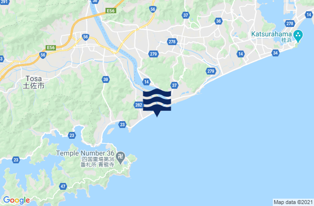 Mapa de mareas Niyodo, Japan