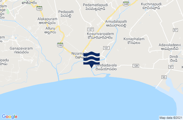 Mapa de mareas Nizampatam, India
