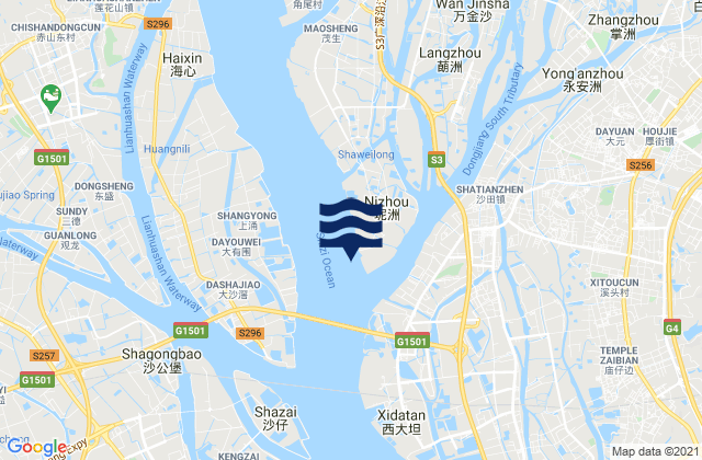 Mapa de mareas Nizhou Tou, China