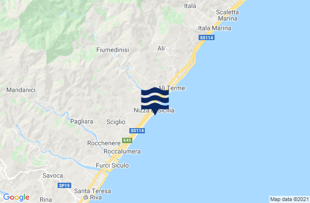 Mapa de mareas Nizza di Sicilia, Italy